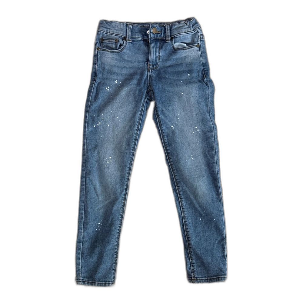 Wonder Nation Girls Size 7 Blue Bleach Splatter Skinny Jeans Kidcore Aesthetic